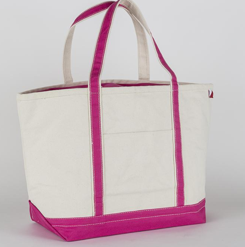 ShoreBags Large Canvas Boat Tote ,Pink